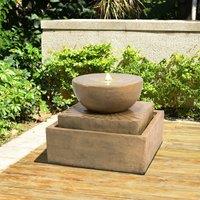 Teamson Home Peaktop Garden Water Foutain Feature LED VFD8401-UK, Brown