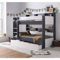 Bedmaster Oliver Grey And White Storage Bunk Bed Without Drawer, Grey