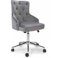 Grey Velvet Luxury Tufted Bedroom Chair with Stud Deta BUN/096-09-03-10-01/75127
