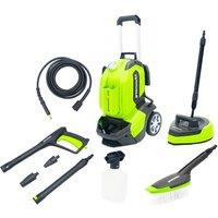 Greenworks G40 135 Bar Pressure Washer (Inc Patio Cleaner, Brush & Foam Sprayer)