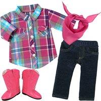Sophias By Teamson Kids Doll Blouse Jeggings Bandana And Boots For 18inch Dolls, Pink