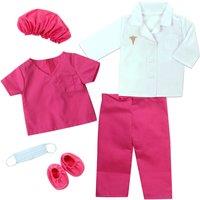 Sophias By Teamson Kids Doll Doctor Scrubs And Lab Coat Set For 18inch Dolls, White