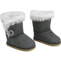 Sophias By Teamson Kids Gray Winter Button Boots W Fur Accessory For 18inch Dolls, Grey
