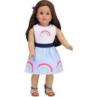 Sophia's - 18inch Doll - Rainbow Stripe Skirt & Tank - White, White
