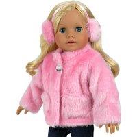 Sophias By Teamson Kids Pink Fur Coat And Earmuff Headband Set For 18inch Dolls, Pink