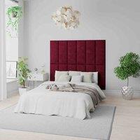 Aspire Easymount Wall Mounted Upholstered Panels Modular Diy Headboard In Kimiyo Linen Fabric Bordeaux pack Of 4