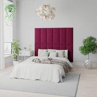 Aspire Easymount Wall Mounted Upholstered Panels Modular Diy Headboard In Plush Velvet Fabric Berry pack Of 2 , Red