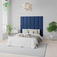 Aspire Easymount Wall Mounted Upholstered Panels Modular Diy Headboard In Plush Velvet Fabric Navy pack Of 4