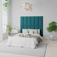 Aspire Easymount Wall Mounted Upholstered Panels Modular Diy Headboard In Plush Velvet Fabric Emerald pack Of 4 , Green