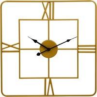 Interiors by PH Premier Housewares Square Gold Finish Wall Clock