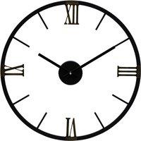 Interiors by PH Premier Housewares Round Black Metal Wall Clock