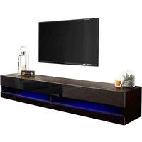 GFW Galicia 150Cm Wall TV Unit With Led - Black, Black