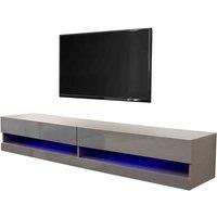 GFW Galicia 150Cm Wall TV Unit With Led - Grey, Grey