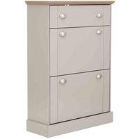 GFW Kendal Deluxe Shoe Cabinet - Grey, Grey