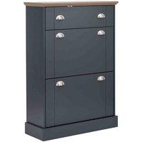 GFW Kendal Deluxe Shoe Cabinet - Slate Blue, Blue
