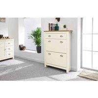 GFW Lancaster 2 Door 1 Drawer Shoe Cabinet - Cream, Cream