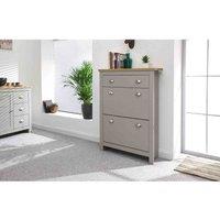 GFW Lancaster 2 Door 1 Drawer Shoe Cabinet - Grey, Grey