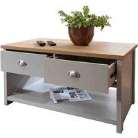 GFW Lancaster 2 Drawer Coffee Table - Grey, Grey
