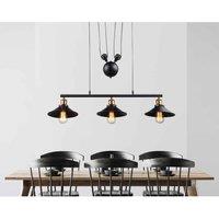 Globo Lenius Rise And Fall Black And Antique Brass Bar Pendant