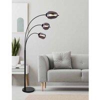 Globo Smoky 3 Light Black Floor Lamp