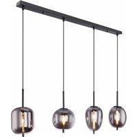 Globo Smoky 4 Light Black Pendant, Black