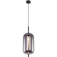 Globo Smoky Large Single Black Pendant, Black