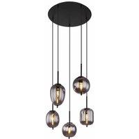 Globo Smoky 5 Light Cluster Pendant