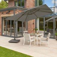 Norfolk Leisure Royce Ambassador Square 3x3m Cantilever with NovaSun Smoke Grey Canopy, Grey