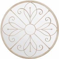 Mirroroutlet Orchid Garden Mirror Cream 90cm X 90cm, Cream