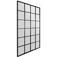 Mirroroutlet Genestra Black Modern Window Garden Wall Mirror 174cm X 110cm, Black