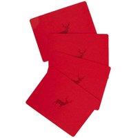 Home Set Of 4 Felt Deer Print Placemats Red, Red