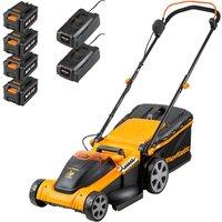 LawnMaster 48V Cordless 41cm Lithium-Ion Lawnmower with Spare Batteries