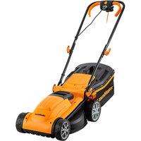 LawnMaster 1400W 34cm Electric Lawnmower with Rear Roller, Orange