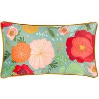 Kate Merritt Duck Egg Floral Polyester Filled Cushion Blue, Blue