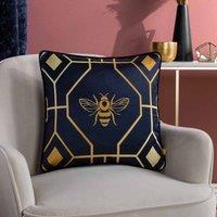 Furn. Bee Deco Polyester Filled Cushion Navy, Blue