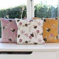 Evans Lichfield Country Bee Garden Polyester Filled Cushion Heather, Pink