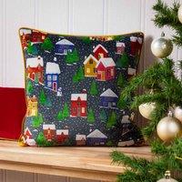 Furn. Christmas Together Twilight Town Polyester Filled Cushion Multicolour, Multi
