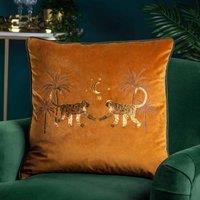 Wylder Tropics Dusk Monkey Polyester Filled Cushion Rust, Orange