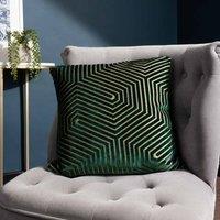 Paoletti Evoke Polyester Filled Cushion Emerald, Green
