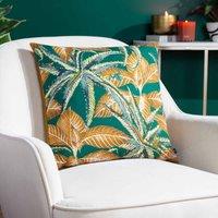 Wylder Tropics Ebon Wilds Jahi Polyester Filled Cushion Emerald, Green