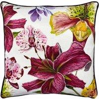 Paoletti Kala Orchids Polyester Filled Cushion Multicolour, Purple