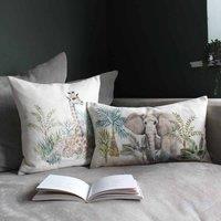 Evans Lichfield Kenya Giraffe Polyester Filled Cushion Multicolour, Cream