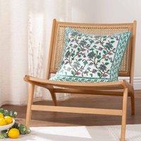 Paoletti Mentera Polyester Filled Cushion Oasis Green Lilac, Green