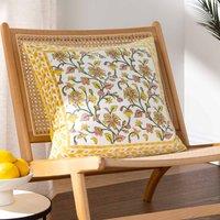 Paoletti Mentera Polyester Filled Cushion Yellow Peach Crush, Yellow
