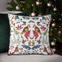 Evans Lichfield Mirrored Fox Polyester Filled Cushion Bottle, Green