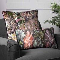 Wylder Tropics Mogori Leafage Polyester Filled Cushion Aubergine, Purple