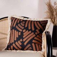 Paoletti Oromo Polyester Filled Cushion Brown, Brown