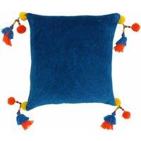 Paoletti Poco Polyester Filled Cushion Teal, Blue