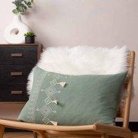 Furn. Pritta Polyester Filled Cushion Eucalyptus, Green