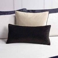 Paoletti Torto Rectangular Polyester Filled Cushion Black Ivory, Black